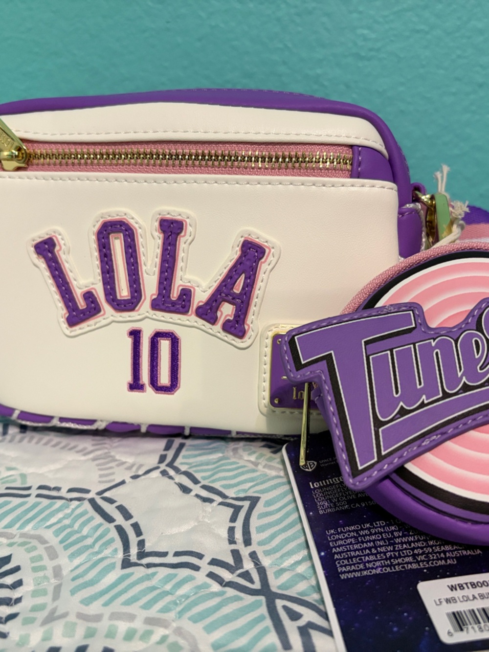 Loungefly Space Jam Lola Bunny Sling Belt Crossbody W/Coin Bag 30th Anniversary